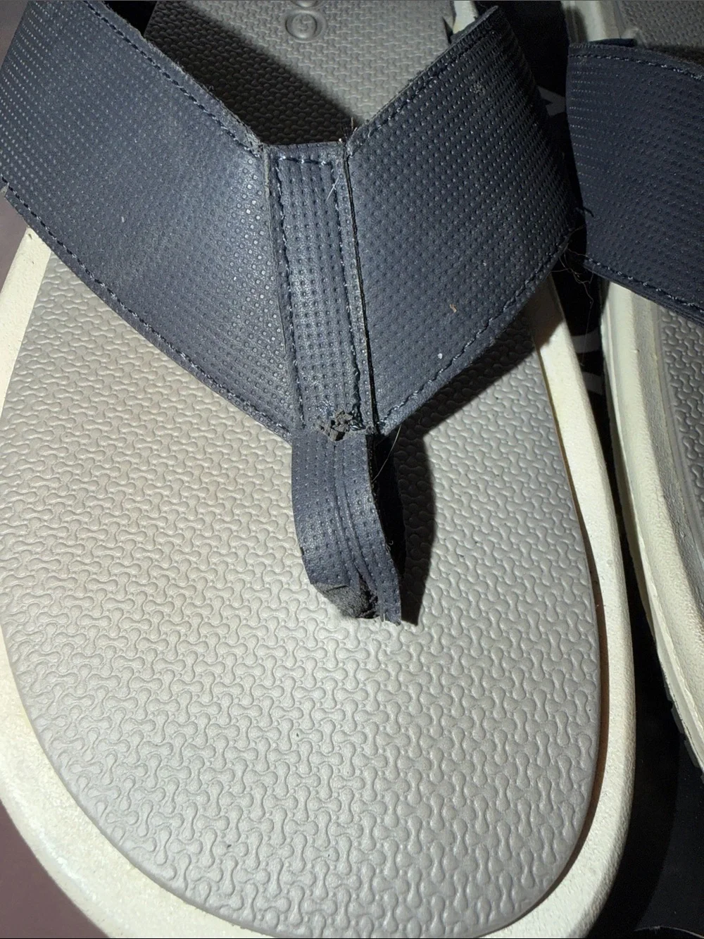 ALDO Men's Navy and Light Gray Thong Sandals